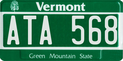 VT license plate ATA568