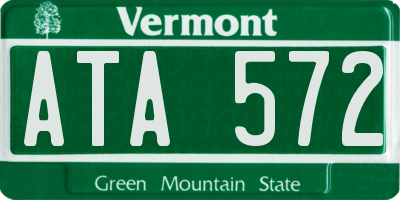 VT license plate ATA572