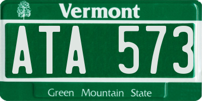 VT license plate ATA573