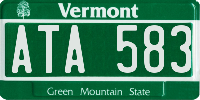 VT license plate ATA583