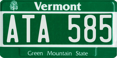 VT license plate ATA585