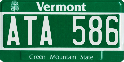 VT license plate ATA586