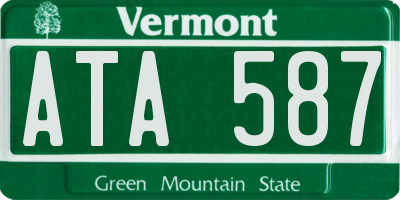 VT license plate ATA587