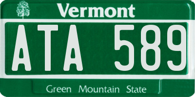 VT license plate ATA589