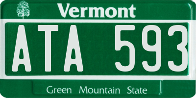 VT license plate ATA593