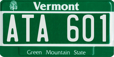 VT license plate ATA601
