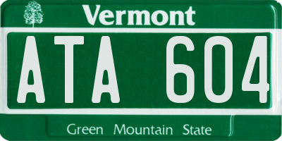 VT license plate ATA604