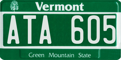 VT license plate ATA605