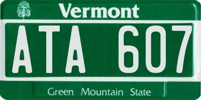 VT license plate ATA607