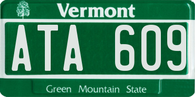 VT license plate ATA609
