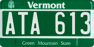 VT license plate ATA613