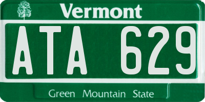 VT license plate ATA629