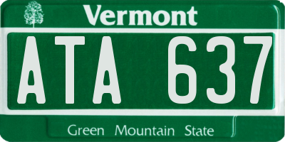 VT license plate ATA637