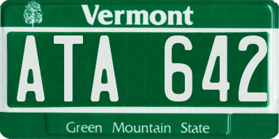 VT license plate ATA642
