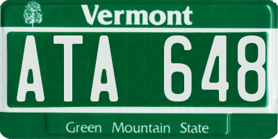 VT license plate ATA648