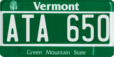 VT license plate ATA650