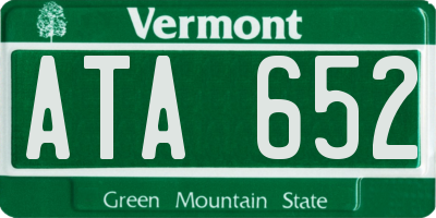 VT license plate ATA652