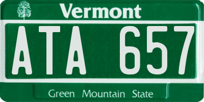 VT license plate ATA657