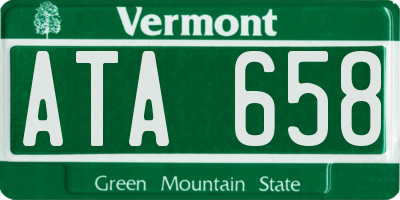 VT license plate ATA658