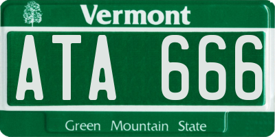 VT license plate ATA666