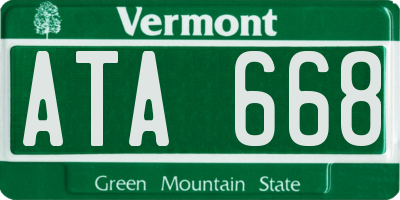 VT license plate ATA668