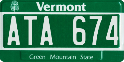 VT license plate ATA674