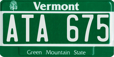 VT license plate ATA675