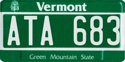 VT license plate ATA683