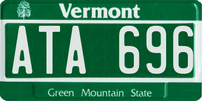 VT license plate ATA696