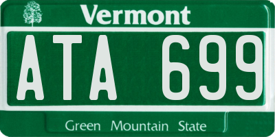 VT license plate ATA699