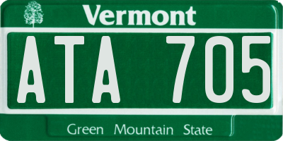 VT license plate ATA705