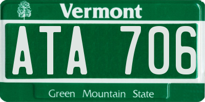 VT license plate ATA706