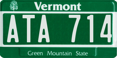 VT license plate ATA714
