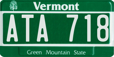 VT license plate ATA718