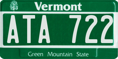 VT license plate ATA722
