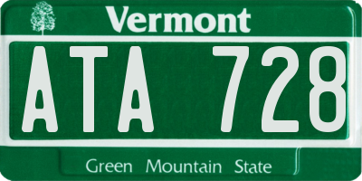 VT license plate ATA728