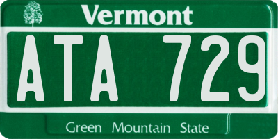 VT license plate ATA729