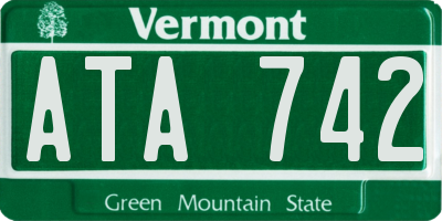 VT license plate ATA742