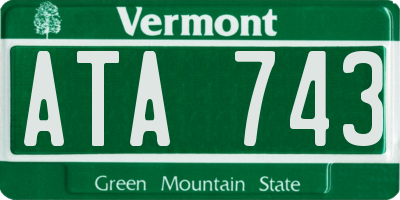 VT license plate ATA743