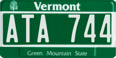 VT license plate ATA744
