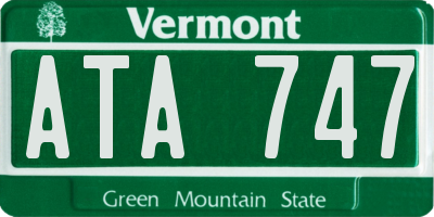VT license plate ATA747