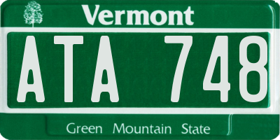 VT license plate ATA748