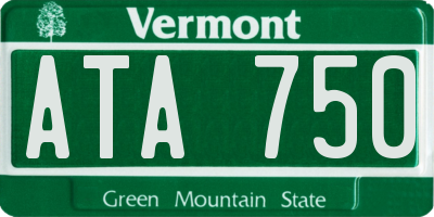 VT license plate ATA750