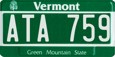 VT license plate ATA759