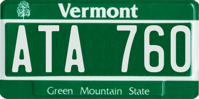 VT license plate ATA760