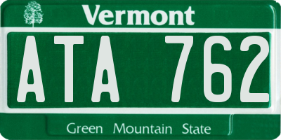 VT license plate ATA762