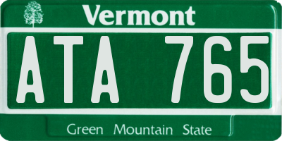 VT license plate ATA765