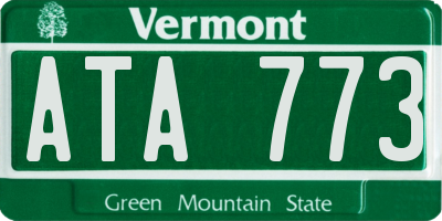 VT license plate ATA773