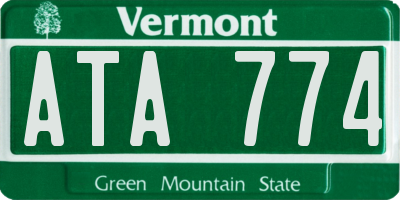 VT license plate ATA774