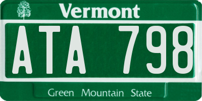 VT license plate ATA798